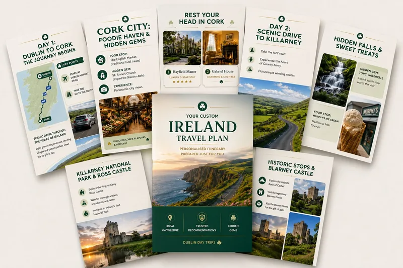 Preview of a personalised Ireland travel plan document